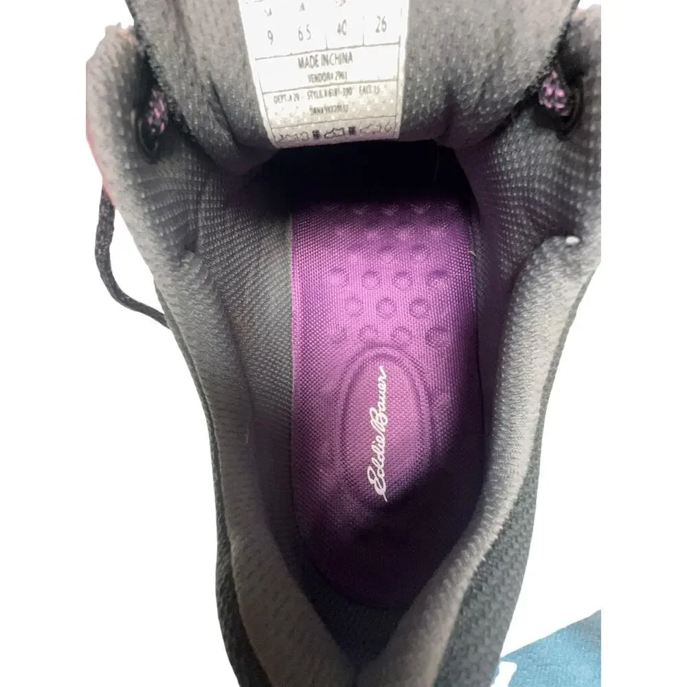Eddie Bauer Hiking Shoes Womens 9 Purple Suede‎ Leather Trail Low Lace Up